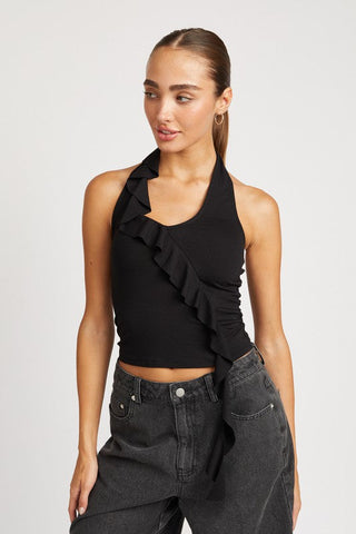 Ruffle Halter Top *Online Only* - Premium clothing at Lonnys NY - Just $41! Shop Womens clothing now