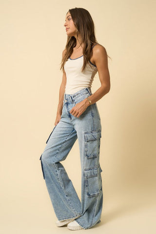 CROSSOVER RELAXED CARGO JEANS *Online Only* - Premium  at Lonnys NY - Just $111! Shop Womens clothing now