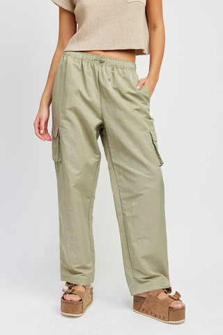 STRAIGHT LEG PANTS WITH ELASTIC WAIST BAND *Online Only* - Premium  at Lonnys NY - Just $90! Shop Womens clothing now