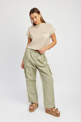 STRAIGHT LEG PANTS WITH ELASTIC WAIST BAND *Online Only* - Premium  at Lonnys NY - Just $90! Shop Womens clothing now