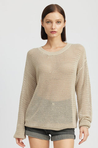 CROCHET LONG SLEEVE TOP *Online ONLY* - Premium silk top at Lonnys NY - Just $63! Shop Womens clothing now