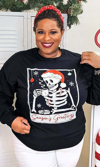 Skeleton Season's Greetings Tee *Online Only* - Premium clothing at Lonnys NY - Just $36! Shop Womens clothing now