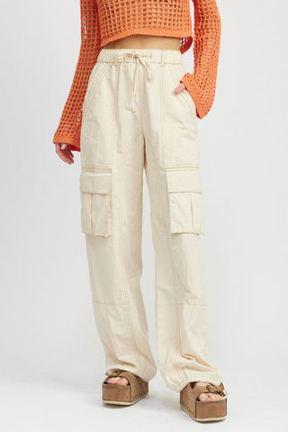 Cargo Pants with Drawstrings *Online Only* - Premium  at Lonnys NY - Just $90! Shop Womens clothing now