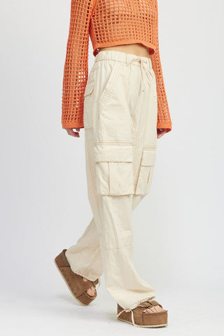 Cargo Pants with Drawstrings *Online Only* - Premium  at Lonnys NY - Just $90! Shop Womens clothing now