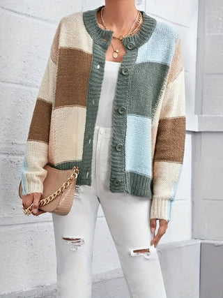 Patchwork Sweater Cardigan *Online Only* - Premium clothing at Lonnys NY - Just $55! Shop Womens clothing now