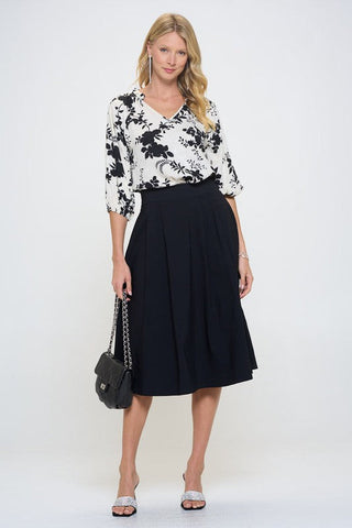Flower Print V neck Top *Online Only* - Premium  at Lonnys NY - Just $90! Shop Womens clothing now