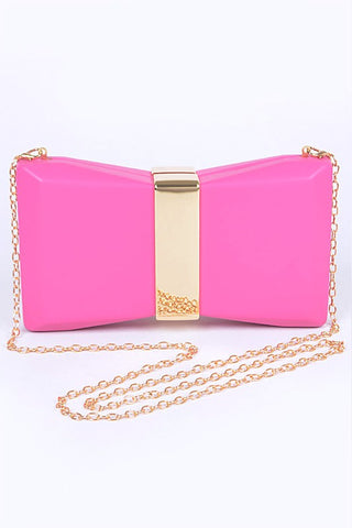 Gold Trim Iconic Bow Inspired Box Clutch *Online Only* - Premium Bags at Lonnys NY - Just $65! Shop Womens clothing now