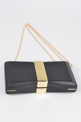 Gold Trim Iconic Bow Inspired Box Clutch *Online Only* - Premium Bags at Lonnys NY - Just $65! Shop Womens clothing now