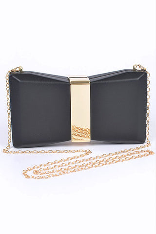 Gold Trim Iconic Bow Inspired Box Clutch *Online Only* - Premium Bags at Lonnys NY - Just $65! Shop Womens clothing now