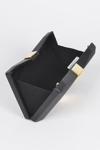 Gold Trim Iconic Bow Inspired Box Clutch *Online Only* - Premium Bags at Lonnys NY - Just $65! Shop Womens clothing now