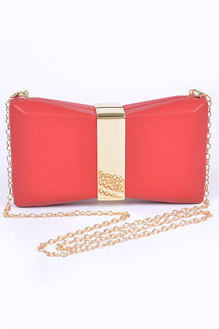 Gold Trim Iconic Bow Inspired Box Clutch *Online Only* - Premium Bags at Lonnys NY - Just $65! Shop Womens clothing now