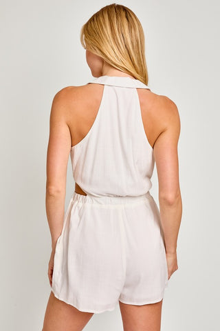 Collared Sleeveless Romper *Online Only* - Premium romper at Lonnys NY - Just $65! Shop Womens clothing now