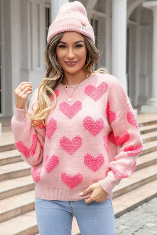 Fuzzy Heart Sweater *Online Only* - Premium clothing at Lonnys NY - Just $56! Shop Womens clothing now