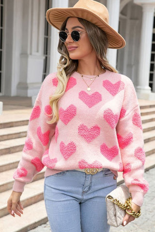 Fuzzy Heart Sweater *Online Only* - Premium clothing at Lonnys NY - Just $56! Shop Womens clothing now