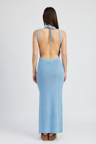 HALTER NECK MAXI DRESS WITH OPEN BACK *Online Only* - Premium  at Lonnys NY - Just $90! Shop Womens clothing now
