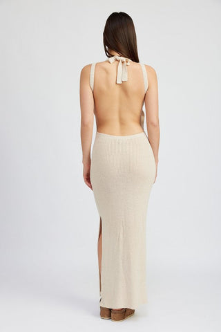 HALTER NECK MAXI DRESS WITH OPEN BACK *Online Only* - Premium  at Lonnys NY - Just $90! Shop Womens clothing now