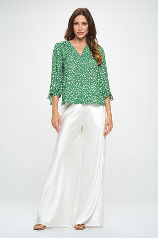 Made in USA Print Top with Self Tie Sleeves *Online Only* - Premium  at Lonnys NY - Just $75! Shop Womens clothing now