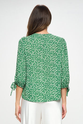 Made in USA Print Top with Self Tie Sleeves *Online Only* - Premium  at Lonnys NY - Just $75! Shop Womens clothing now