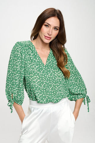 Made in USA Print Top with Self Tie Sleeves *Online Only* - Premium  at Lonnys NY - Just $75! Shop Womens clothing now