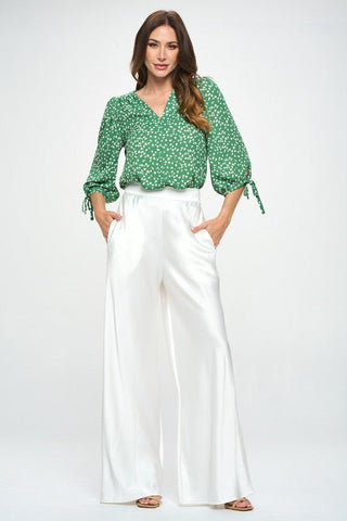 Made in USA Print Top with Self Tie Sleeves *Online Only* - Premium  at Lonnys NY - Just $75! Shop Womens clothing now