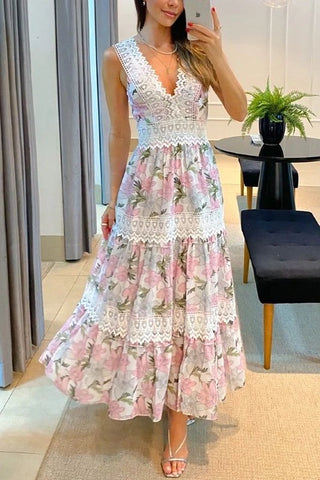 Floral Midi Sleeveless Dress *Online Only* - Premium clothing at Lonnys NY - Just $70! Shop Womens clothing now