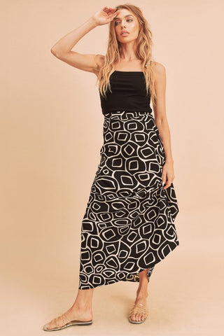 Olive Abstract Print Skirt *Online Only* - Premium clothing at Lonnys NY - Just $45! Shop Womens clothing now
