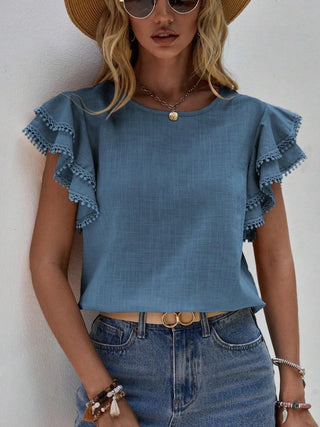 Denise Ruffle Cap Sleeve Top *Online Only* - Premium Shirts & Tops at Lonnys NY - Just $62! Shop Womens clothing now