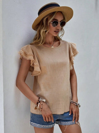 Denise Ruffle Cap Sleeve Top *Online Only* - Premium Shirts & Tops at Lonnys NY - Just $62! Shop Womens clothing now