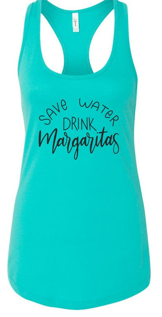 Save Water Drink Margaritas Summer Graphic Tank *Online Only* - Premium clothing at Lonnys NY - Just $36! Shop Womens clothing now
