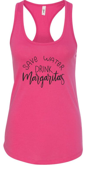 Save Water Drink Margaritas Summer Graphic Tank *Online Only* - Premium clothing at Lonnys NY - Just $36! Shop Womens clothing now