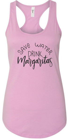 Save Water Drink Margaritas Summer Graphic Tank *Online Only* - Premium clothing at Lonnys NY - Just $36! Shop Womens clothing now