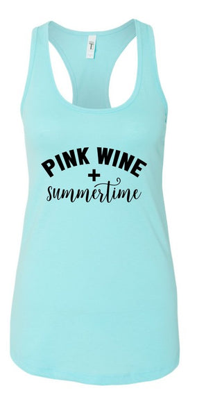 Pink Wine and Summertime Graphic Tank *Online Only* - Premium clothing at Lonnys NY - Just $36! Shop Womens clothing now