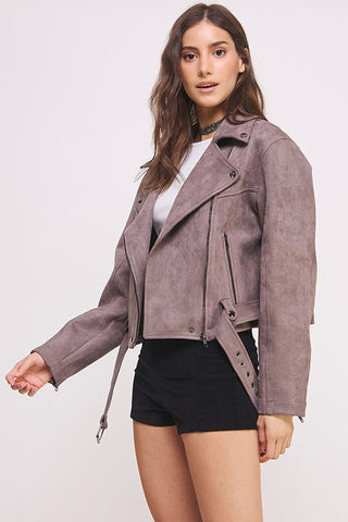 Faux Suede Moto Jacket *Online Only* - Premium clothing at Lonnys NY - Just $99! Shop Womens clothing now