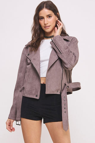 Faux Suede Moto Jacket *Online Only* - Premium clothing at Lonnys NY - Just $99! Shop Womens clothing now