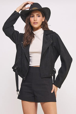 Faux Suede Moto Jacket *Online Only* - Premium clothing at Lonnys NY - Just $99! Shop Womens clothing now