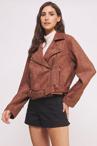 Faux Suede Moto Jacket *Online Only* - Premium clothing at Lonnys NY - Just $99! Shop Womens clothing now