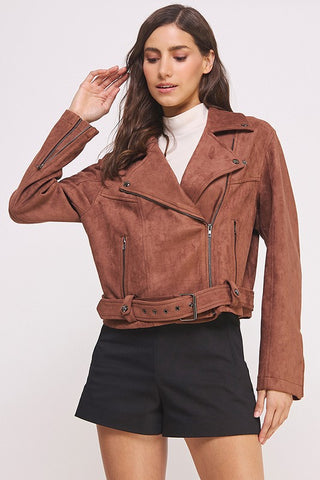 Faux Suede Moto Jacket *Online Only* - Premium clothing at Lonnys NY - Just $99! Shop Womens clothing now