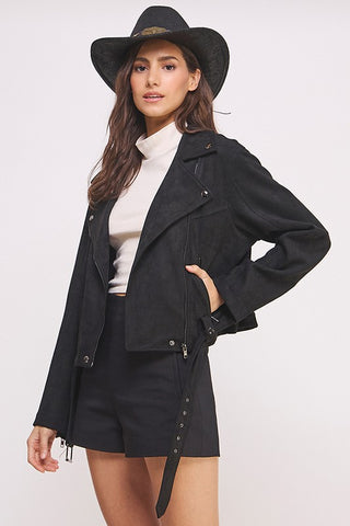 Faux Suede Moto Jacket *Online Only* - Premium clothing at Lonnys NY - Just $99! Shop Womens clothing now