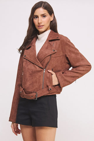 Faux Suede Moto Jacket *Online Only* - Premium clothing at Lonnys NY - Just $99! Shop Womens clothing now
