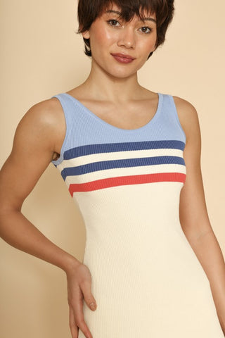 Retro Striped Tank Dress *Online Only* - Premium clothing at Lonnys NY - Just $75! Shop Womens clothing now