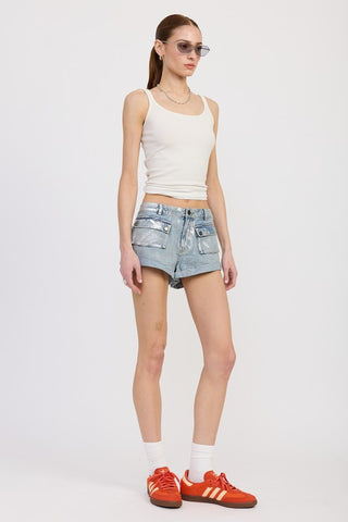 Low Rise Denim Shorts *Online Only* - Premium clothing at Lonnys NY - Just $78! Shop Womens clothing now
