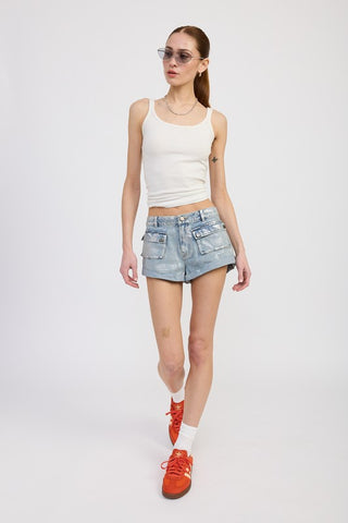Low Rise Denim Shorts *Online Only* - Premium clothing at Lonnys NY - Just $78! Shop Womens clothing now