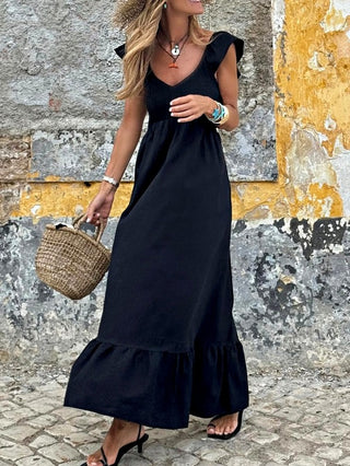 Smocked High Waist Ruffle Maxi Dress *Online Only* - Premium clothing at Lonnys NY - Just $100! Shop Womens clothing now