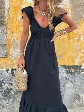 Smocked High Waist Ruffle Maxi Dress *Online Only* - Premium clothing at Lonnys NY - Just $100! Shop Womens clothing now