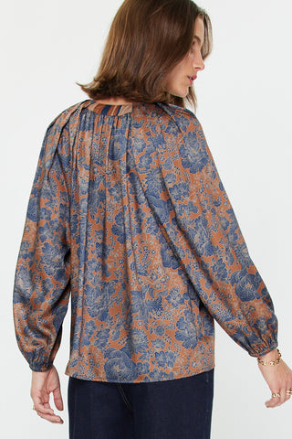 Madison Split Neck Floral Blouse