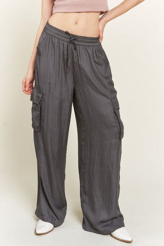 SATIN CARGO PANTS  *Online Only* - Premium  at Lonnys NY - Just $75! Shop Womens clothing now