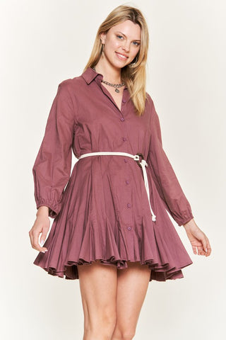 Flared Shirt Dress *Online Only* - Premium dresses at Lonnys NY - Just $84! Shop Womens clothing now