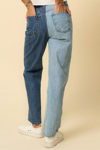 HIGH WAISTED CROSSOVER STRAIGHT JEANS *Online Only* - Premium  at Lonnys NY - Just $90! Shop Womens clothing now