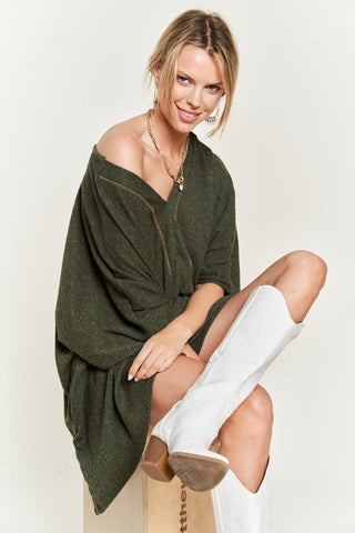 VNECK PONCHO TOP *Online Only* - Premium  at Lonnys NY - Just $65! Shop Womens clothing now