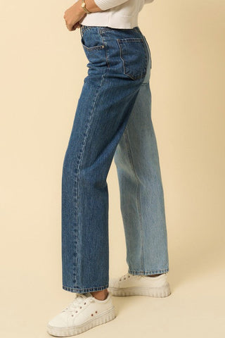 HIGH WAISTED CROSSOVER STRAIGHT JEANS *Online Only* - Premium  at Lonnys NY - Just $90! Shop Womens clothing now